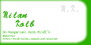 milan kolb business card